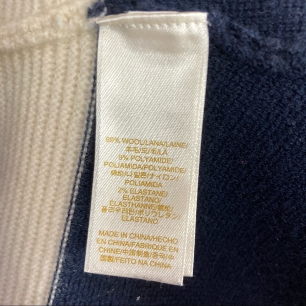 Kate Spade Mayson Sweater Jacket Midnight Blue and Cream Women’s Sz 2 - Picture 3 of 6